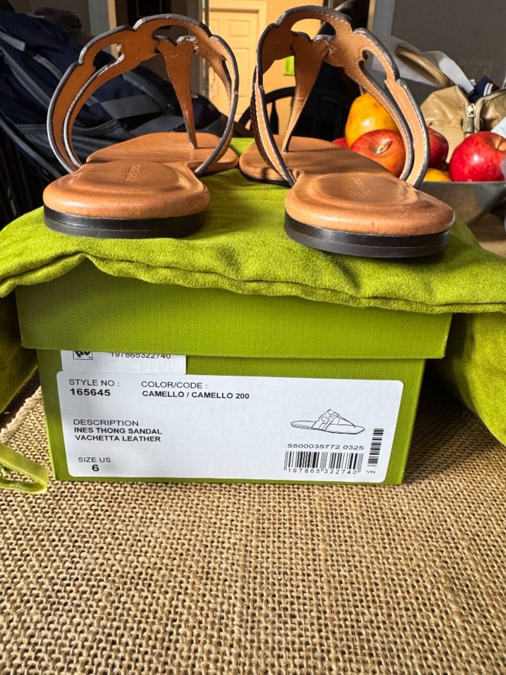 Tory Burch Ines Leather Camello Camel Size 6 - Picture 3 of 4